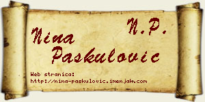 Nina Paskulović vizit kartica